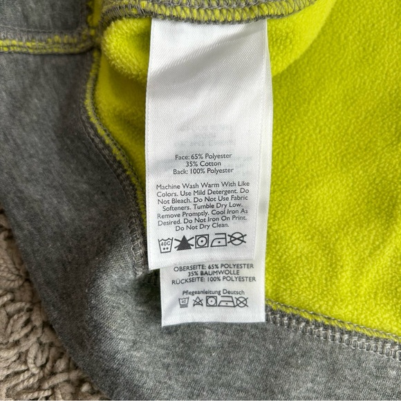 Eddie Bauer Men's Sweater Large Gray/Green Y2K Full Zip Fleece Polyester Jacket - Picture 6 of 10